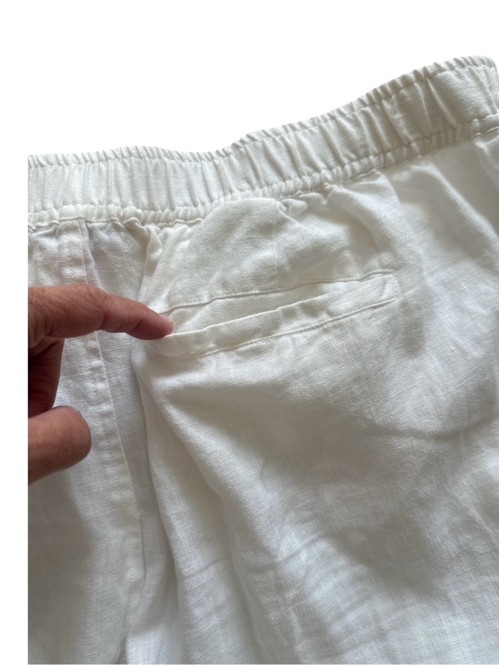 Vince Camuto Linen Wide-Leg Pants White XL Pull On Drawstring Lagenlook Boho - Picture 7 of 12